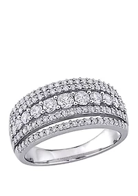 1 ct. t.w. Diamond 4 Row Anniversary Band 10K White Gold