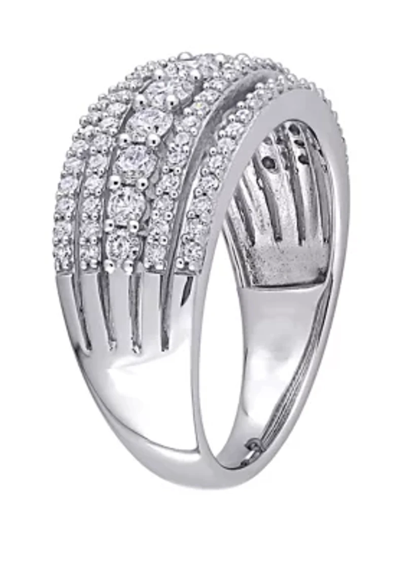 1 ct. t.w. Diamond 4 Row Anniversary Band 10K White Gold