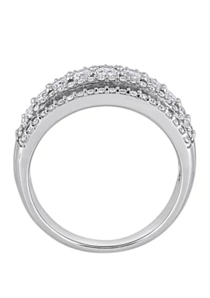 1 ct. t.w. Diamond 4 Row Anniversary Band 10K White Gold