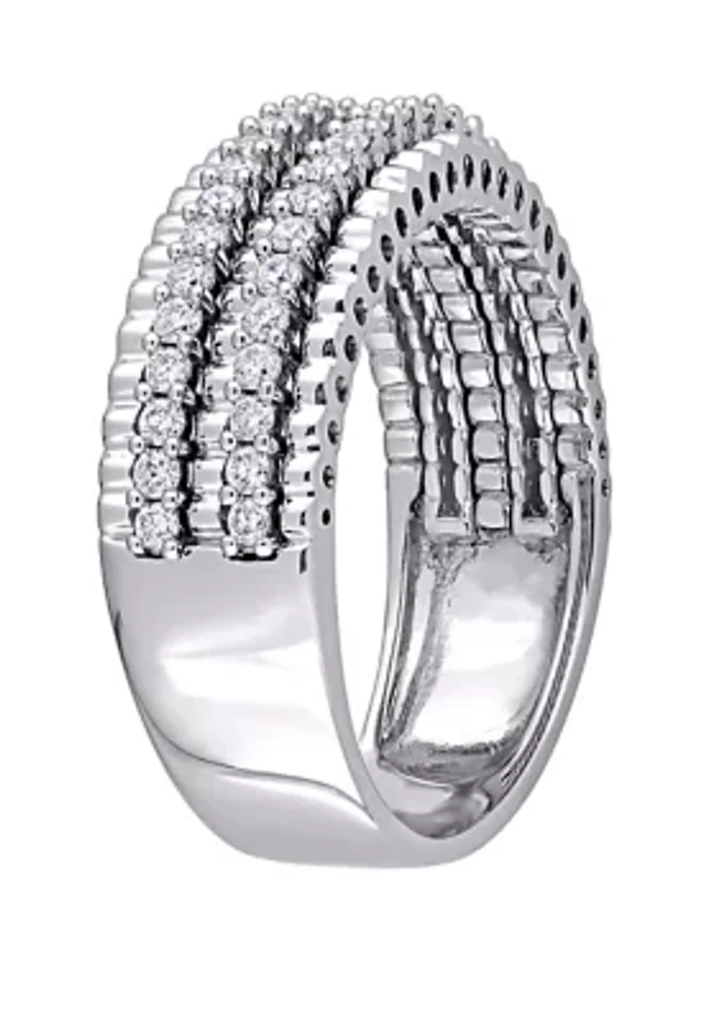 1/2 ct. t.w. Diamond Double Row Eternity Ring 14K White Gold