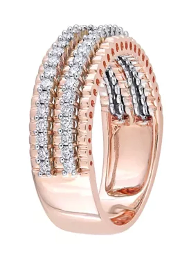 1/2 ct. t.w. Diamond Double Row Eternity Ring 14K Rose Gold