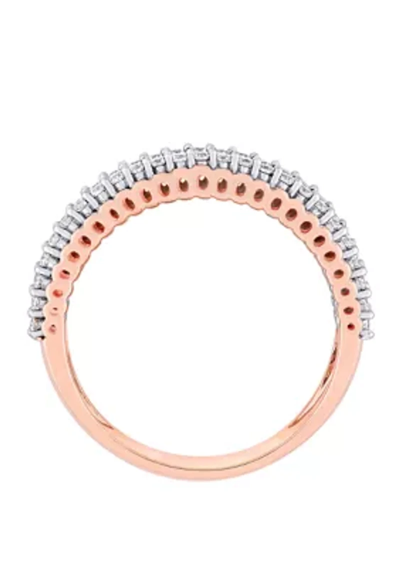 1/2 ct. t.w. Diamond Double Row Eternity Ring 14K Rose Gold