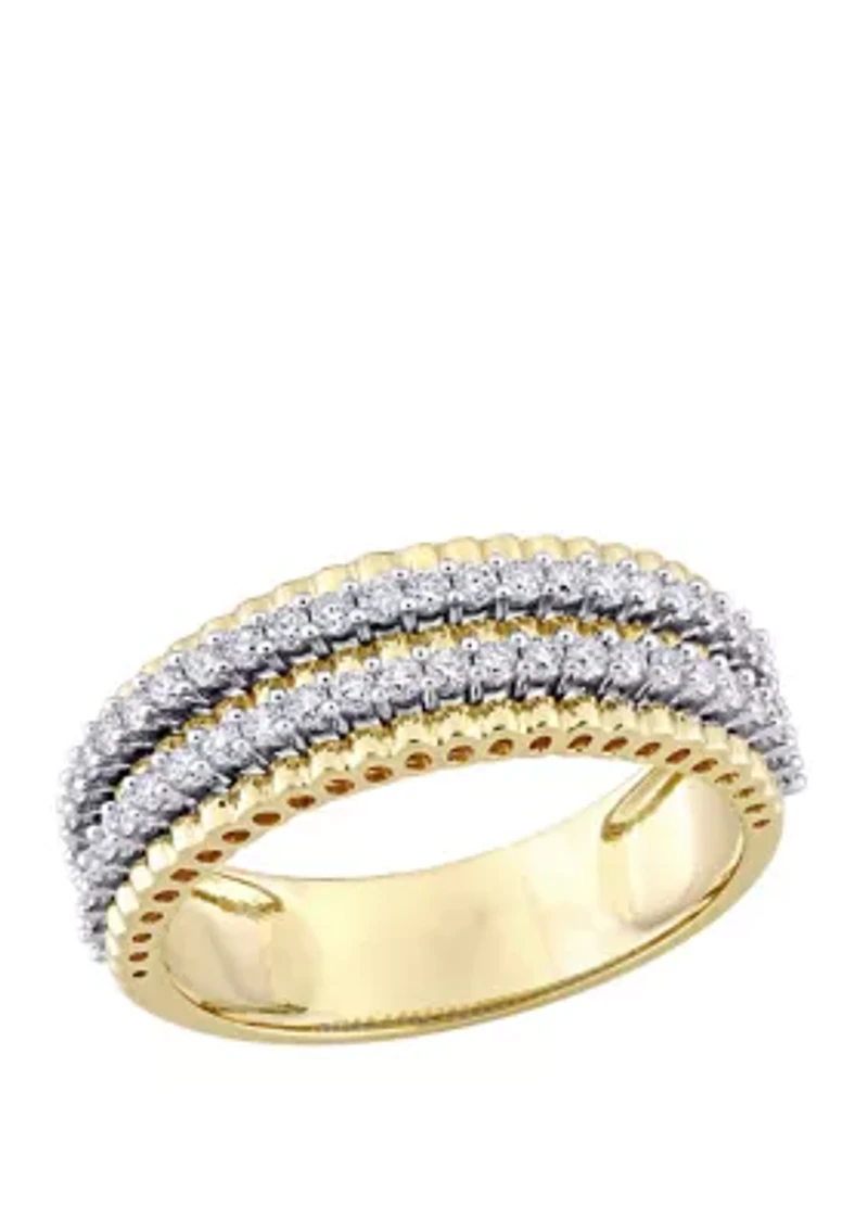 1/2 ct. t.w. Diamond Double Row Eternity Ring 14K Yellow Gold