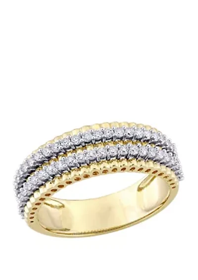1/2 ct. t.w. Diamond Double Row Eternity Ring 14K Yellow Gold