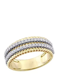 1/2 ct. t.w. Diamond Double Row Eternity Ring 14K Yellow Gold
