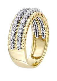 1/2 ct. t.w. Diamond Double Row Eternity Ring 14K Yellow Gold