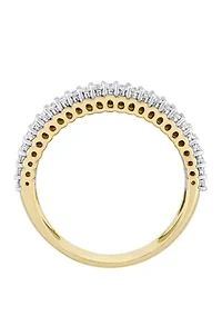 1/2 ct. t.w. Diamond Double Row Eternity Ring 14K Yellow Gold