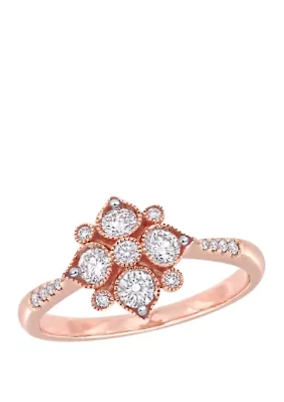 1/2 ct. t.w. Diamond Geometric Engagement Ring 14K Rose Gold