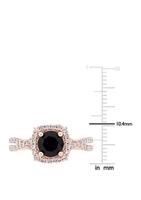 1.5 ct. t.w. Black and White Diamond Halo Infinity Engagement Ring 14K Rose Gold