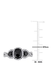 1.3 ct. t.w. Black and White Diamond Halo Engagement Ring 14K Gold