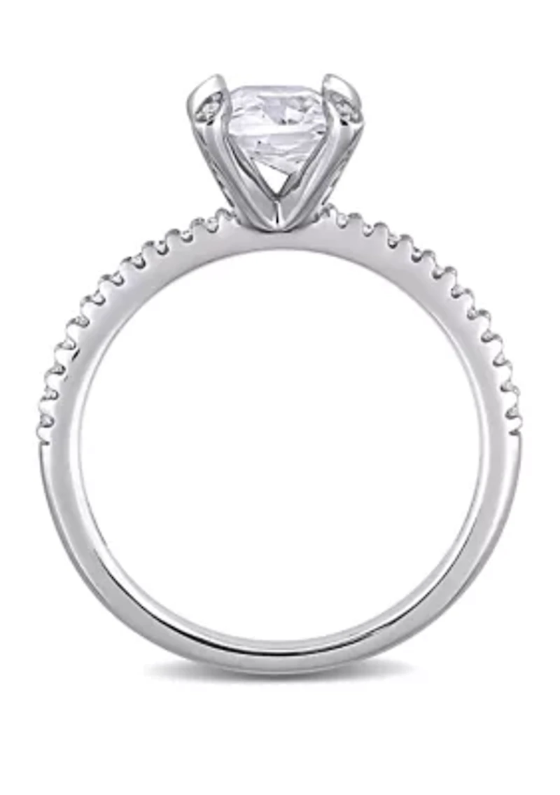 2 ct. t.w. Lab Created White Sapphire and 1/10 Diamond Engagement Ring 10K Gold