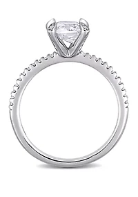 2 ct. t.w. Lab Created White Sapphire and 1/10 Diamond Engagement Ring 10K Gold