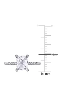 2 ct. t.w. Lab Created White Sapphire and 1/10 Diamond Engagement Ring 10K Gold