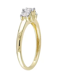 5/8 ct. t.w. Lab Created White Sapphire 3 Stone Engagement Ring 10K Yellow Gold