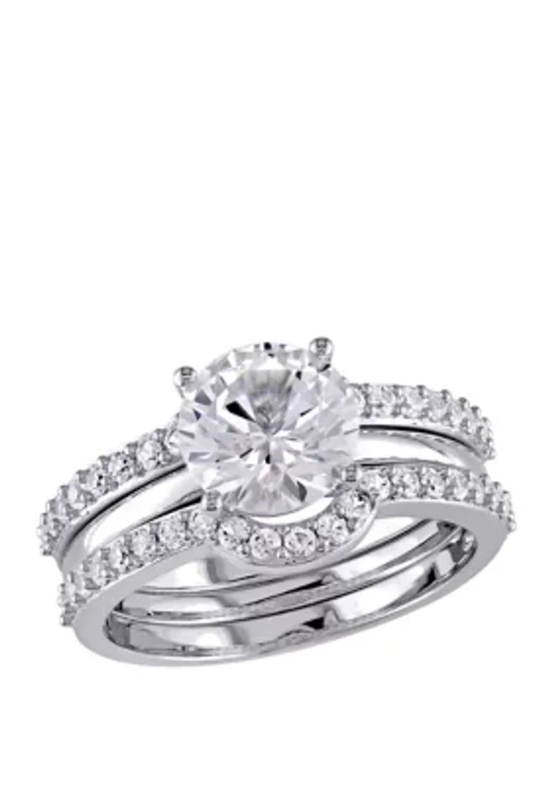 3.25 ct. t.w. Lab Created White Sapphire 3 Piece Bridal Ring Set 10K Gold