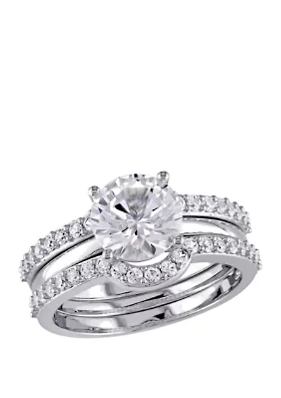 3.25 ct. t.w. Lab Created White Sapphire 3 Piece Bridal Ring Set 10K Gold