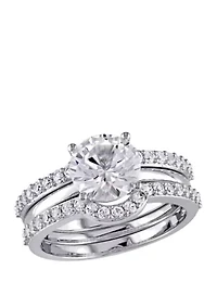 3.25 ct. t.w. Lab Created White Sapphire 3 Piece Bridal Ring Set 10K Gold