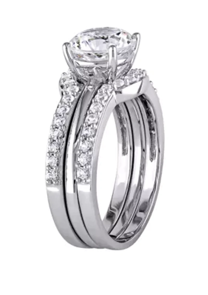 3.25 ct. t.w. Lab Created White Sapphire 3 Piece Bridal Ring Set 10K Gold