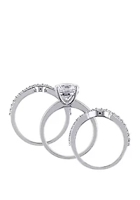 3.25 ct. t.w. Lab Created White Sapphire 3 Piece Bridal Ring Set 10K Gold