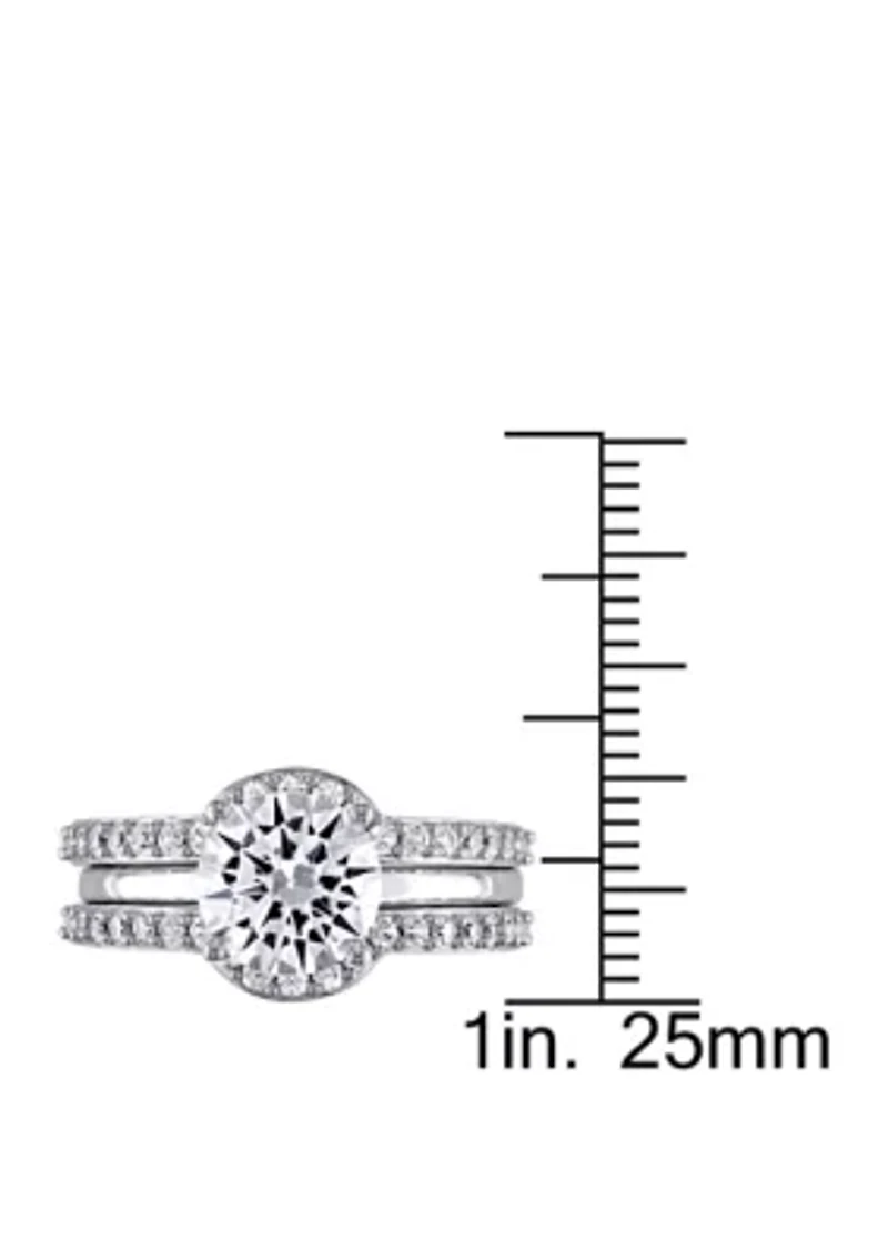 3.25 ct. t.w. Lab Created White Sapphire 3 Piece Bridal Ring Set 10K Gold