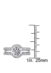 3.25 ct. t.w. Lab Created White Sapphire 3 Piece Bridal Ring Set 10K Gold