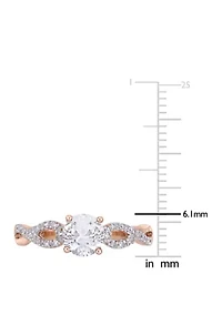 1 ct. t.w. Lab Created White Sapphire and 1/10 Diamond Infinity Engagement Ring 10K Rose gold