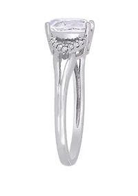 2 ct. t.w. Lab Created White Sapphire and 1/10 Diamond Accent Split Shank Engagement Ring 10K Gold