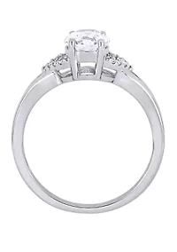 2 ct. t.w. Lab Created White Sapphire and 1/10 Diamond Accent Split Shank Engagement Ring 10K Gold