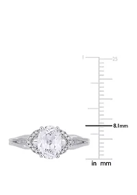 2 ct. t.w. Lab Created White Sapphire and 1/10 Diamond Accent Split Shank Engagement Ring 10K Gold