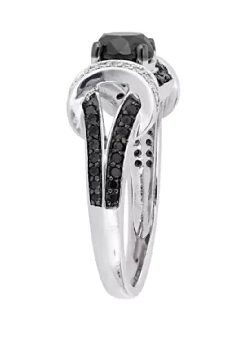 1.38 ct. t.w. Black and White Diamond Split Shank Ring 10K Gold