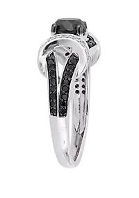 1.38 ct. t.w. Black and White Diamond Split Shank Ring 10K Gold
