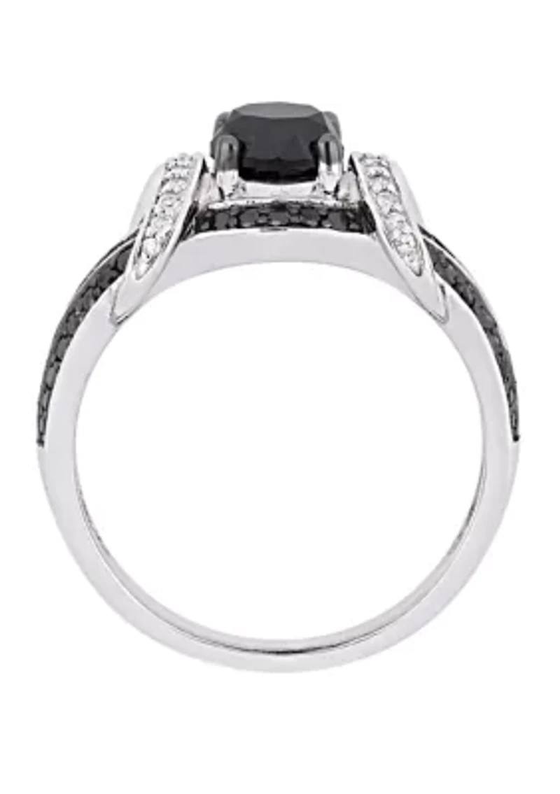 1.38 ct. t.w. Black and White Diamond Split Shank Ring 10K Gold