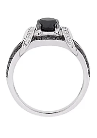1.38 ct. t.w. Black and White Diamond Split Shank Ring 10K Gold