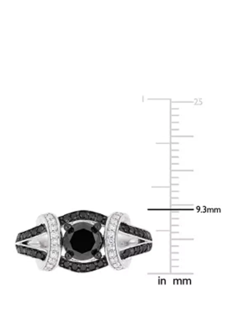 1.38 ct. t.w. Black and White Diamond Split Shank Ring 10K Gold
