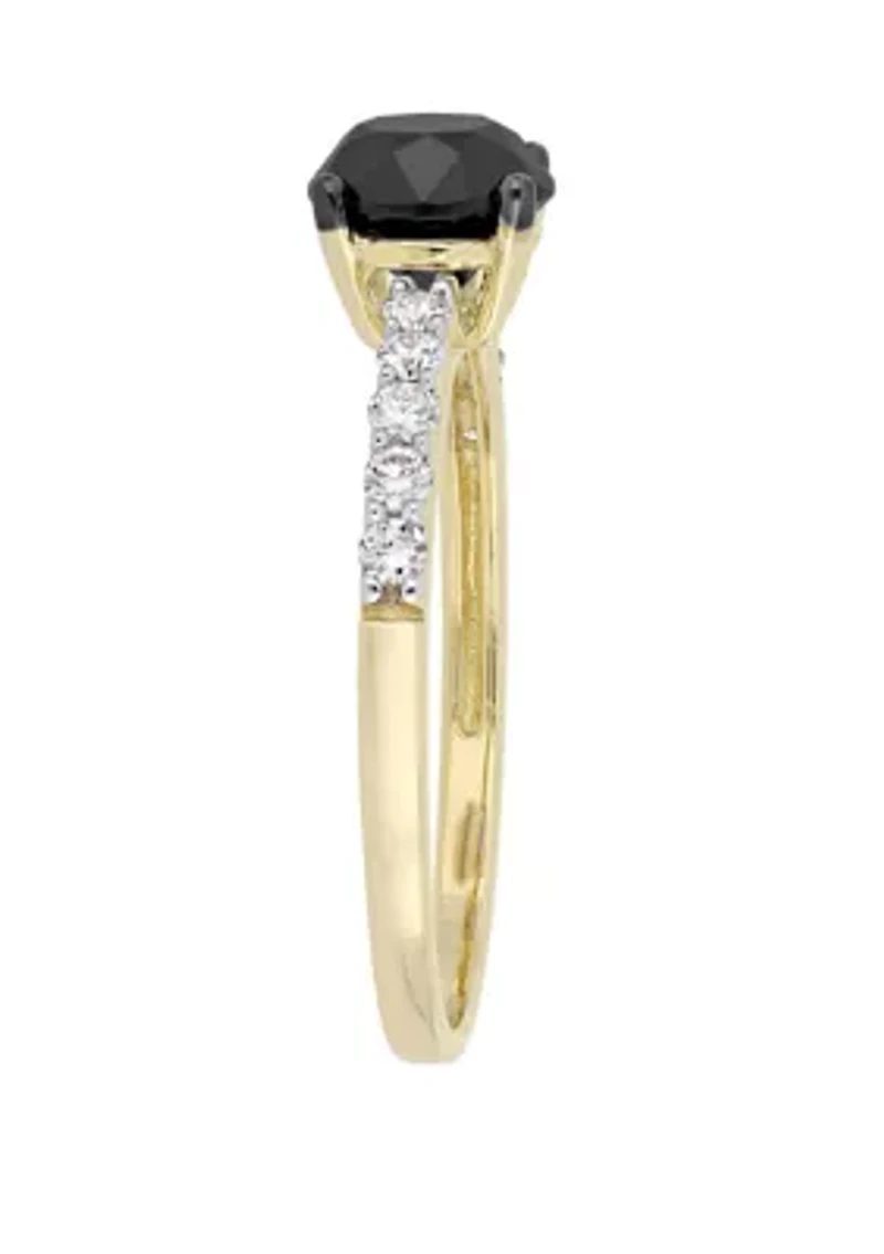 1.25 ct. t.w. Black and White Diamond Engagement Ring 14K Yellow Gold