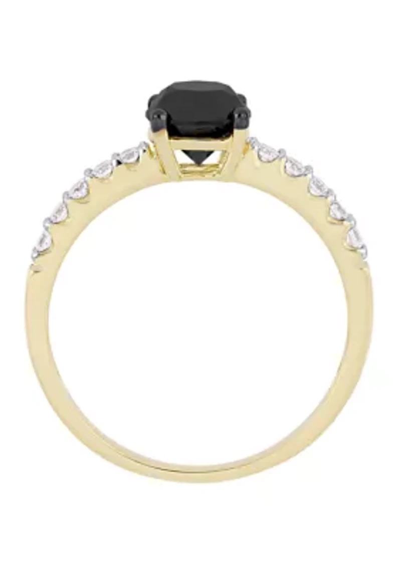 1.25 ct. t.w. Black and White Diamond Engagement Ring 14K Yellow Gold