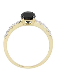 1.25 ct. t.w. Black and White Diamond Engagement Ring 14K Yellow Gold