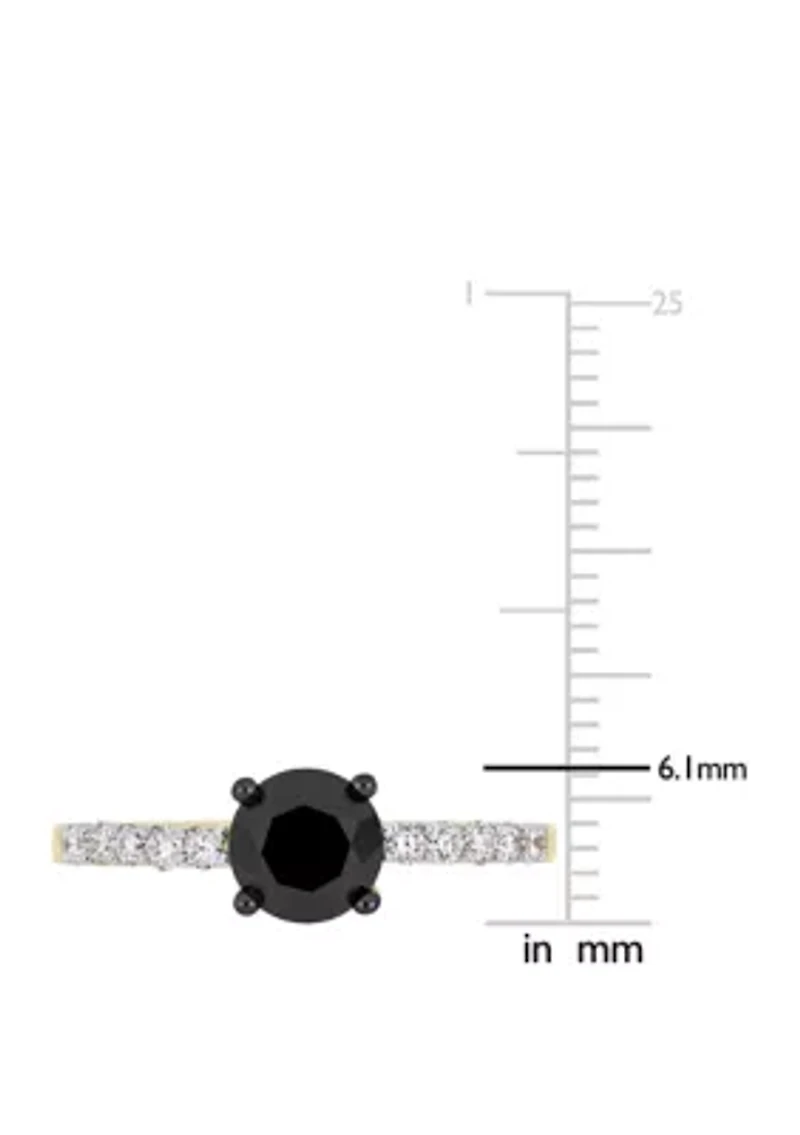 1.25 ct. t.w. Black and White Diamond Engagement Ring 14K Yellow Gold