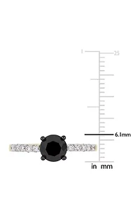 1.25 ct. t.w. Black and White Diamond Engagement Ring 14K Yellow Gold