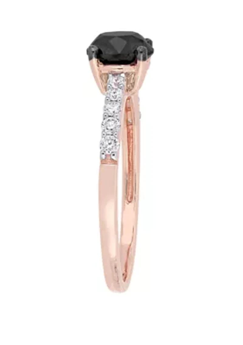1.25 ct. t.w. Black and White Diamond Engagement Ring 14K Rose Gold