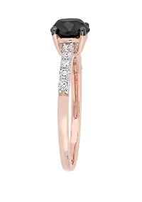1.25 ct. t.w. Black and White Diamond Engagement Ring 14K Rose Gold