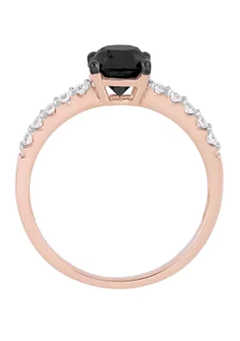 1.25 ct. t.w. Black and White Diamond Engagement Ring 14K Rose Gold