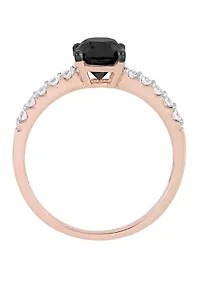 1.25 ct. t.w. Black and White Diamond Engagement Ring 14K Rose Gold