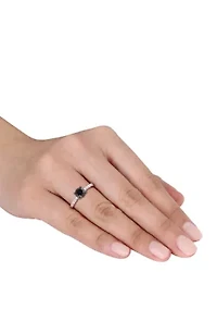 1.25 ct. t.w. Black and White Diamond Engagement Ring 14K Rose Gold