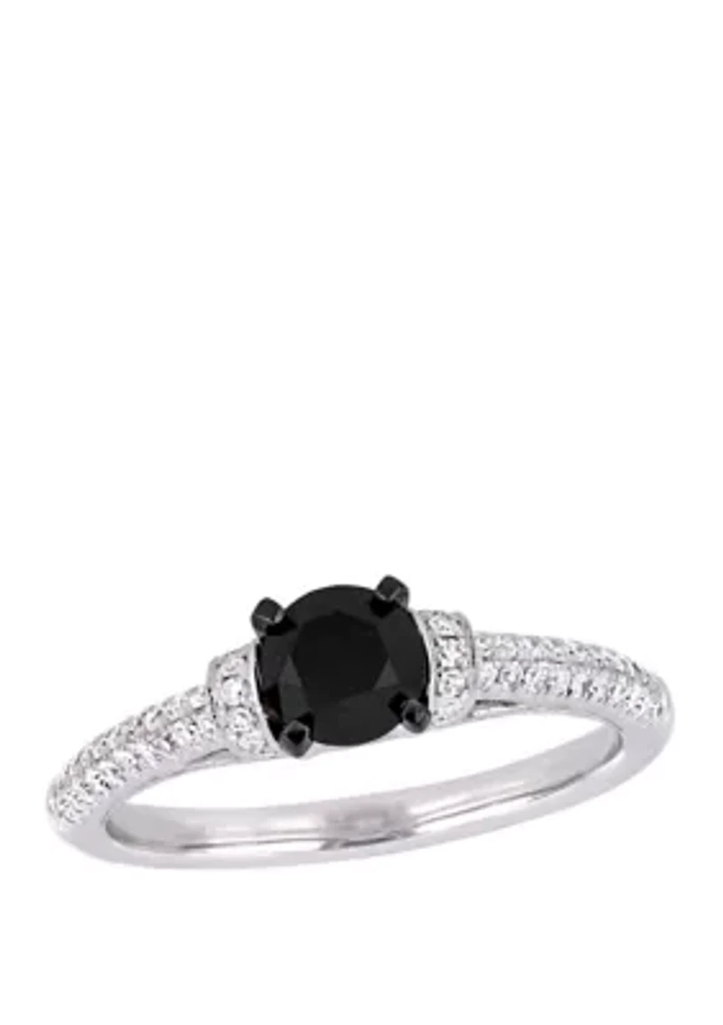 ct. t.w. Black and White Diamond Engagement Ring 14K Yellow Gold