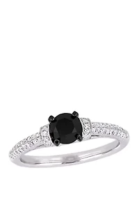 ct. t.w. Black and White Diamond Engagement Ring 14K Yellow Gold