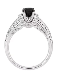 ct. t.w. Black and White Diamond Engagement Ring 14K Yellow Gold