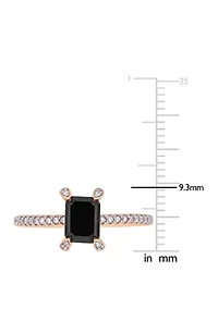 1.1 ct. t.w. Black and White Diamond Engagement Ring 10K Rose Gold
