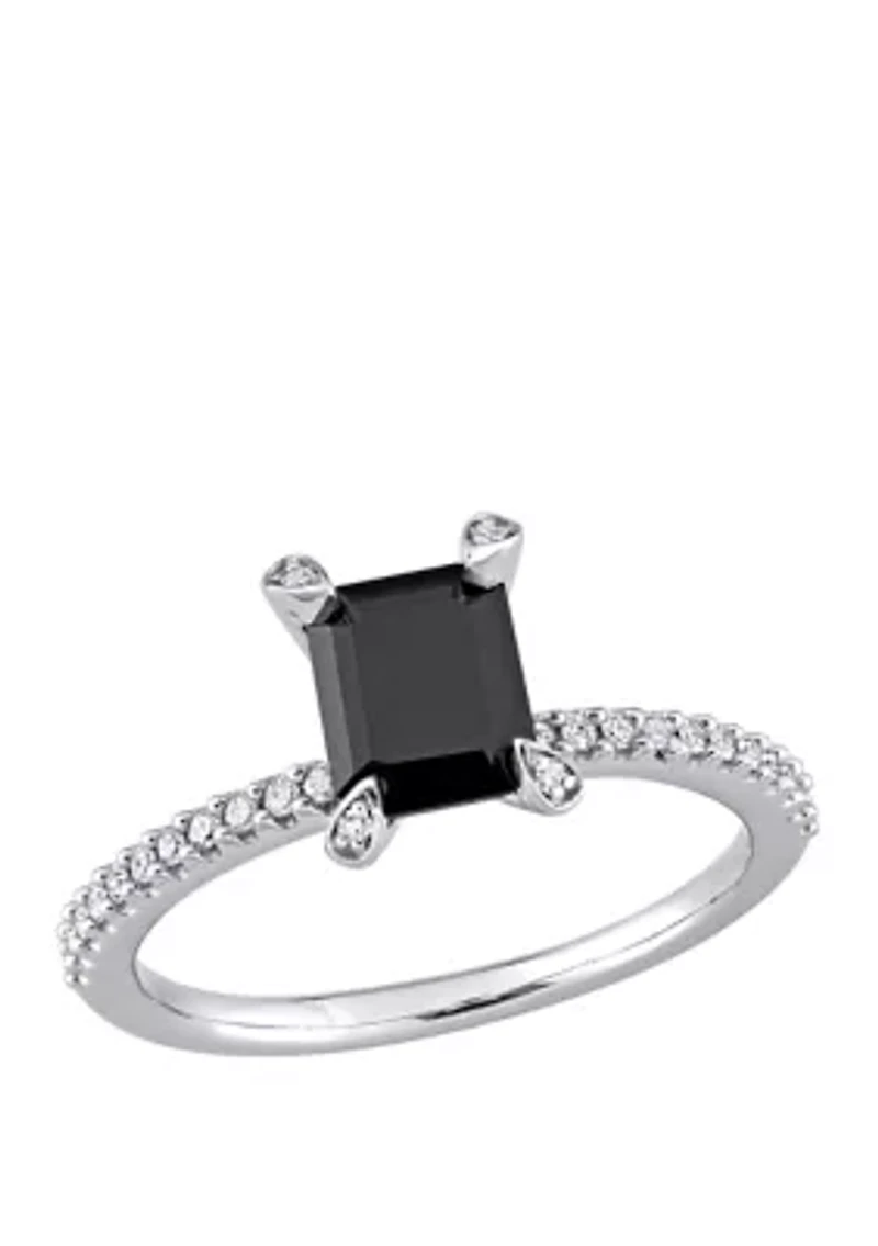 1.1 ct. t.w. Black and White Diamond Engagement Ring 10K Gold