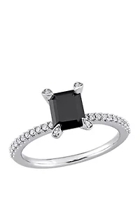 1.1 ct. t.w. Black and White Diamond Engagement Ring 10K Gold